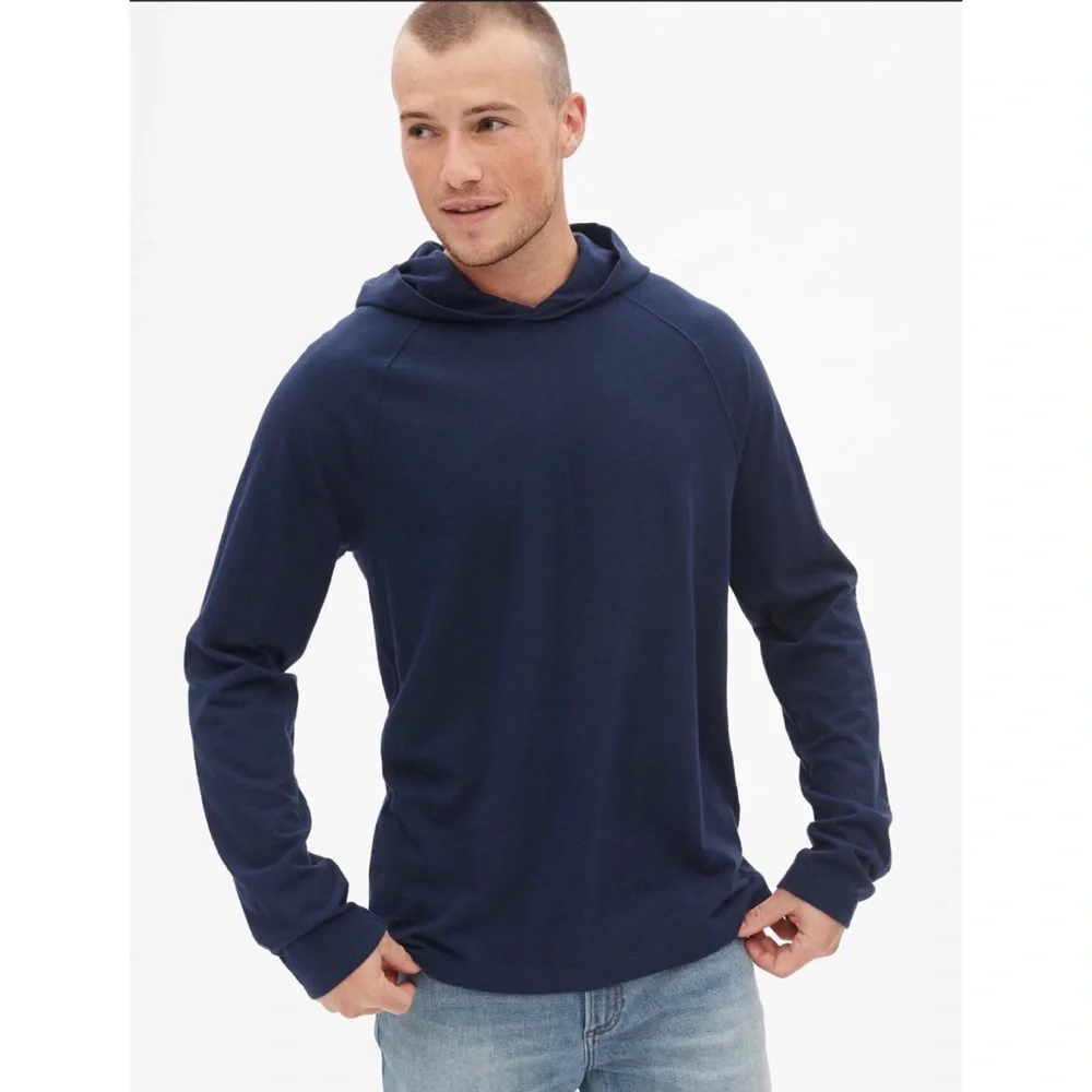 NWT Men’s Gap slub hoodie in navy blue - Picture 1 of 6